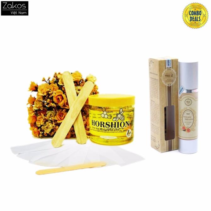 Combo Wax Lông Horshion 750ml và Tinh chất triệt lông Tina Lê