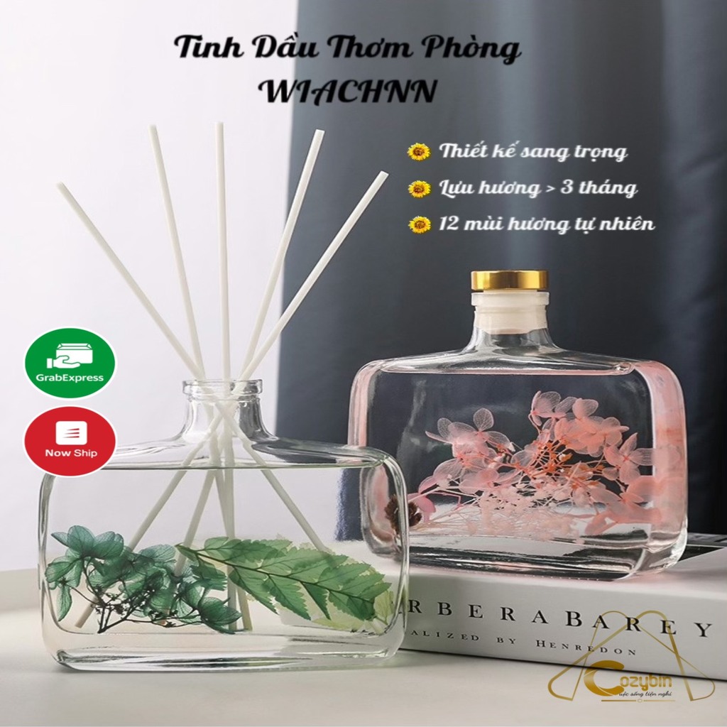 Tinh dầu thơm phòng hoa khô vĩnh cửu wiachnn 100ml decor phòng ngủ bàn làm việc