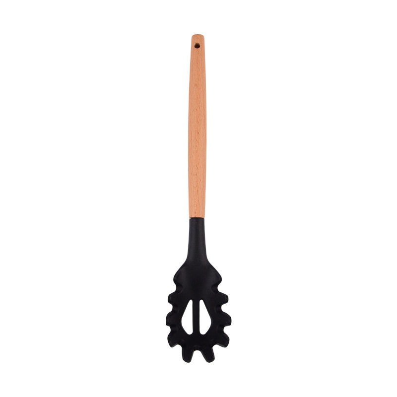 Silicone mì Scoop Spaghetti lấy muỗng mì ống ngã ba mì phục vụ lọc mì khe bếp Claw muỗng muỗng thép
