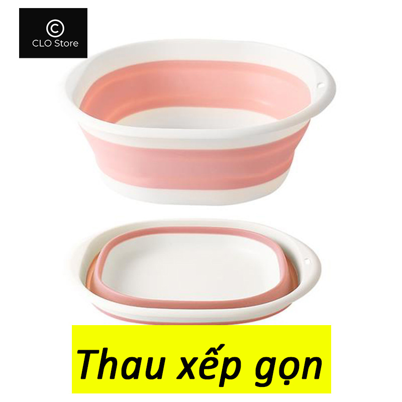 Chậu gấp gọn, thau xếp gọn silicon, chậu giặt đồ, rửa mặt, thiết kế thông minh tiện lợi, đa năng, tiết kiệm không gian
