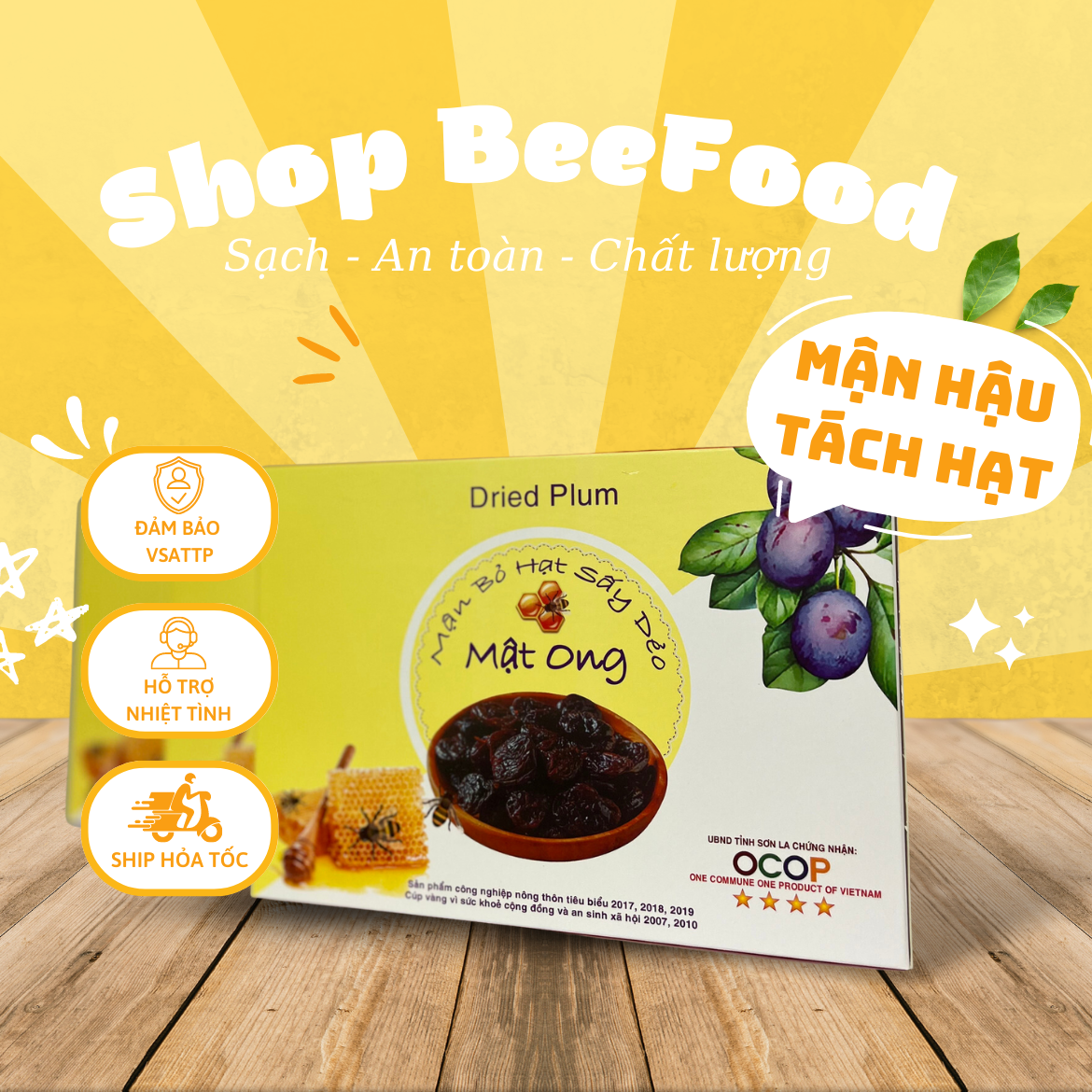 Mận Mộc Châu Sấy Dẻo mật ong không hạt - Đặc Sản Mộc Châu ăn vặt tiện lợi