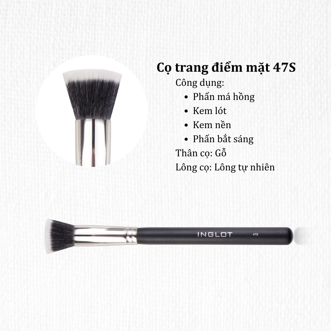 Cọ trang điểm đa năng dùng cho tán nền, kem lót, bắt sáng và má hồng Makeup Brush 47S Inglot