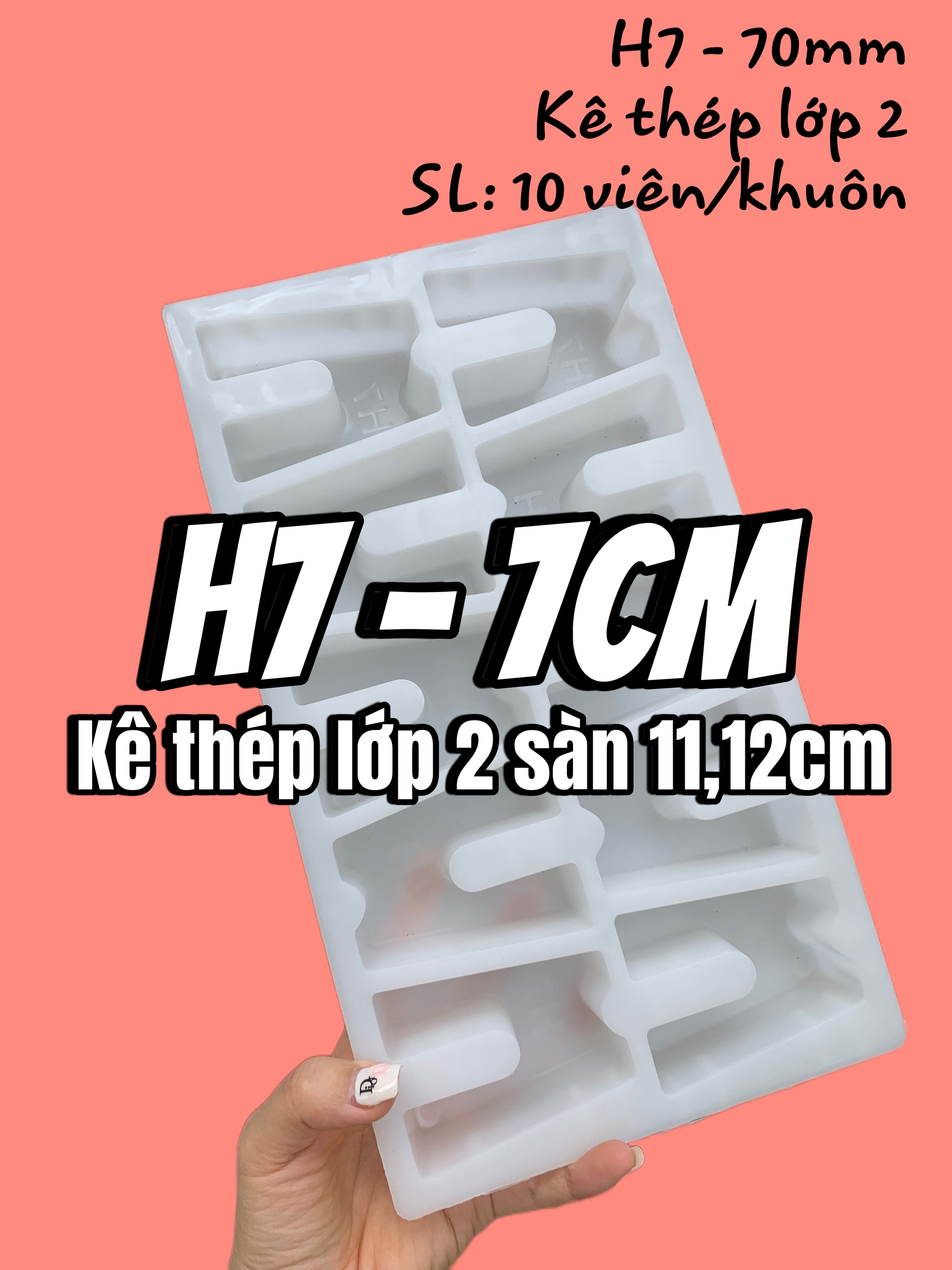 [H7-70mm] Khuôn nhựa đúc con kê bê tông H7 (70mm) dùng cho thép sàn lớp trên siêu bền chất lượng