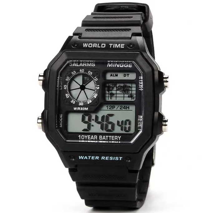 Đồng hồ nam điện tử SPORT S599 dây silicon -đồng hồ chức năng xem giờ điện tử , báo thức, bấm giờ thể thao dây nhựa silicon cao cấp