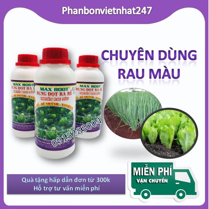 Phân bón cây trồng max root chuyên rau màu chai 0.5l - phát đọt, ra rễ, xanh lá