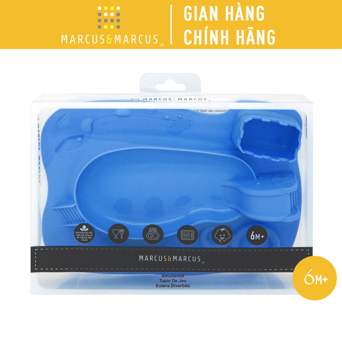 Khay ăn dặm silicon vui nhộn cho bé Marcus & Marcus, từ 6 tháng - Lucas