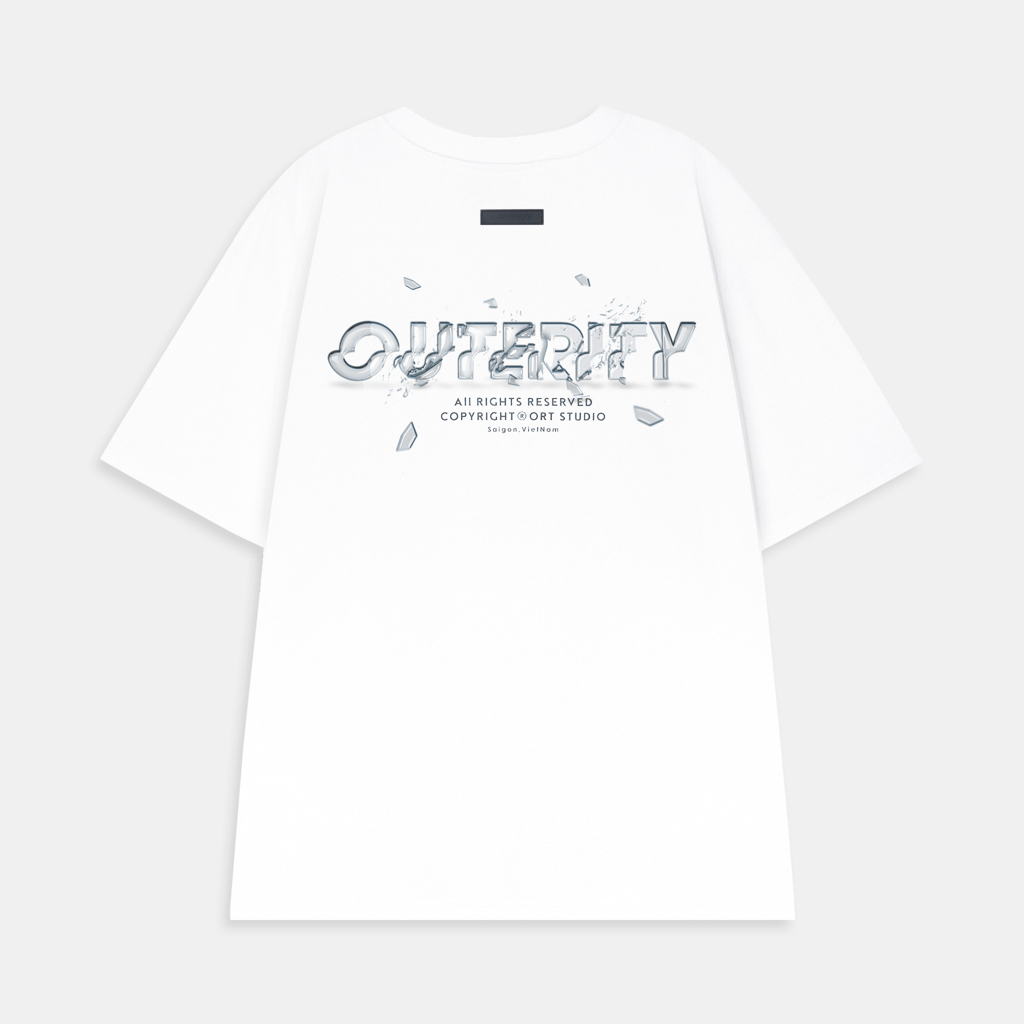 Áo thun outerity break down logo / trắng - ort.b 134