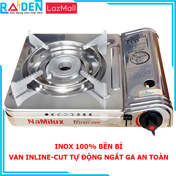 Bếp ga mini inox namilux pl1911as van inline-cut ngắt ga trong chống cháy nổ- hàng chính hãng