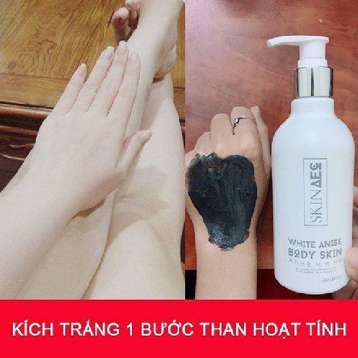 Y-   1 CHAI Sữa Tắm Ủ Kích Trắng Da Than Hoạt Tính Skin AEC White Anise Body Skin - FHY