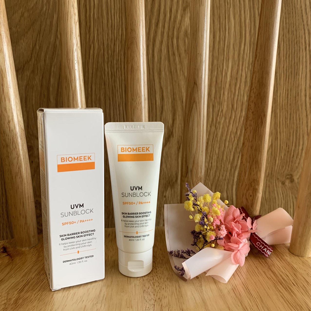 [KCN SPA] Kem chống nắng huyết tế bào - Kem chống nắng phổ rộng BIOMEEK - UVM SUNBLOCK SPF50+/PA++++ 40ml