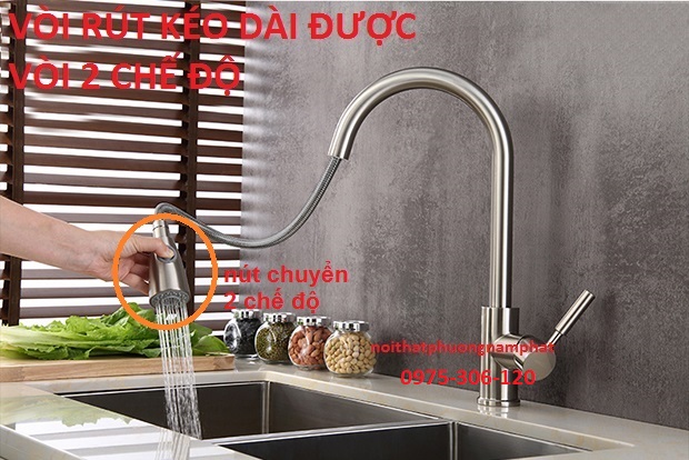 [HCM]Vòi Rửa Chén Bát Nóng Lạnh Vòi Rút INOX 304 N4005 Fotar THUẬN TIỆN RỬA ĐƯỢC MỌI VỊ TRÍ TRONG CHẬU DÂY KÉO DÀI RỬA ĐƯỢC CẢ BÀN BẾP