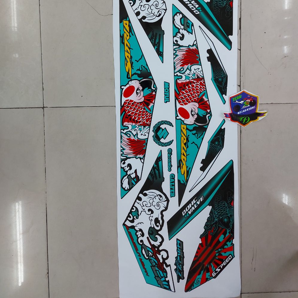 [HCM]Tem rời xe satria - raider cá chép cao cấp xanh lục bảo