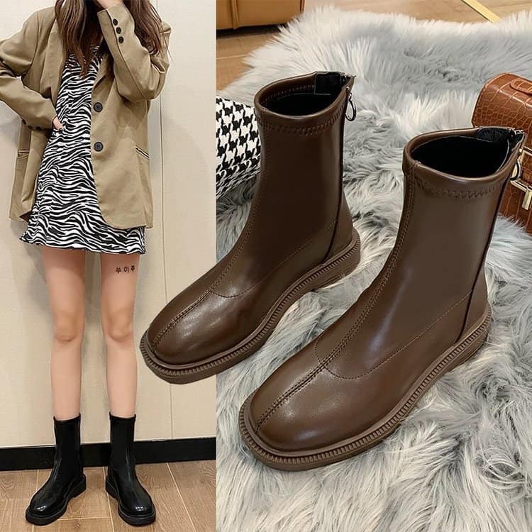 Giày Boot Da Cổ Cao Lót Lông sz 35- 40