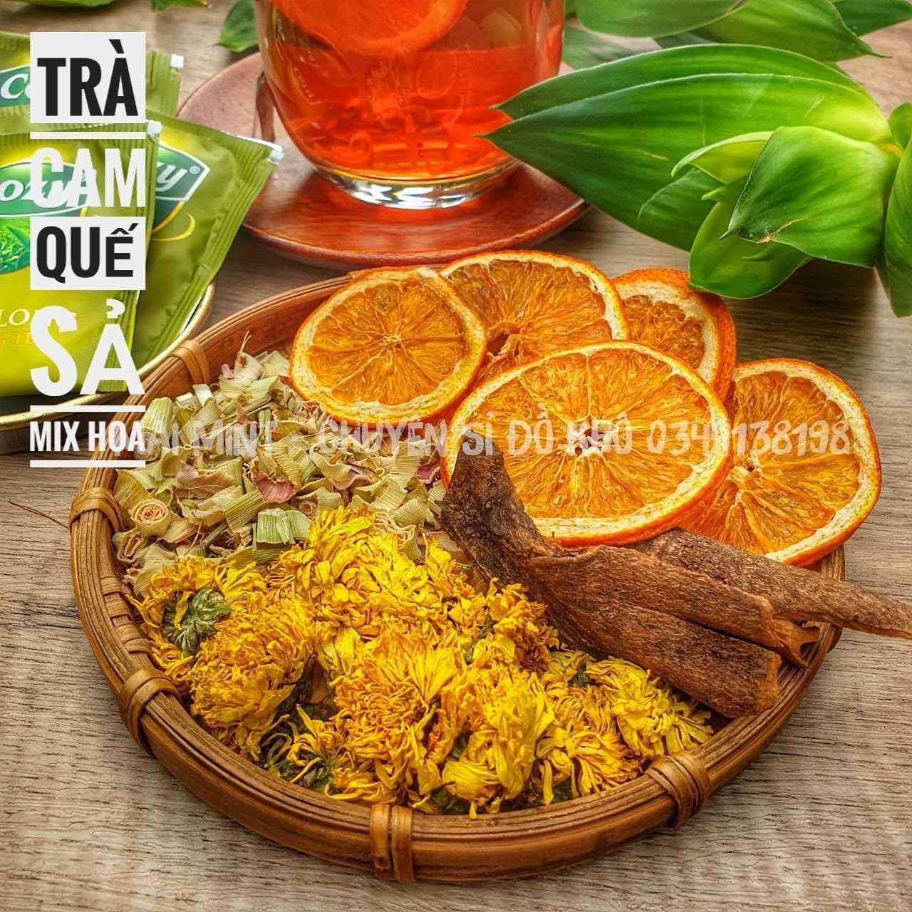 Trà cam quế sả mix hoa - hộp 5 set & 1 set
