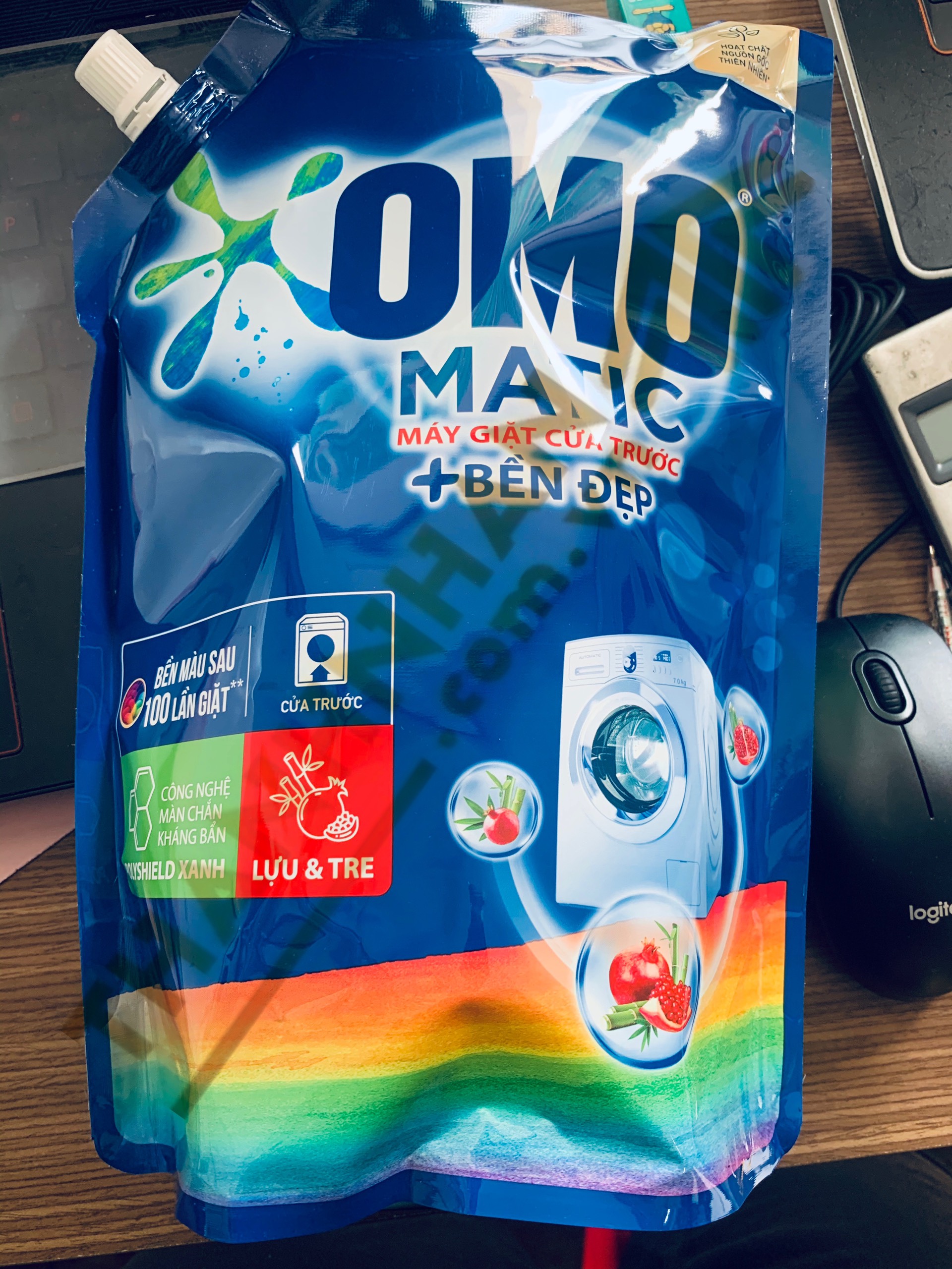 04 túi nước giặt omo matic 2kg xanh