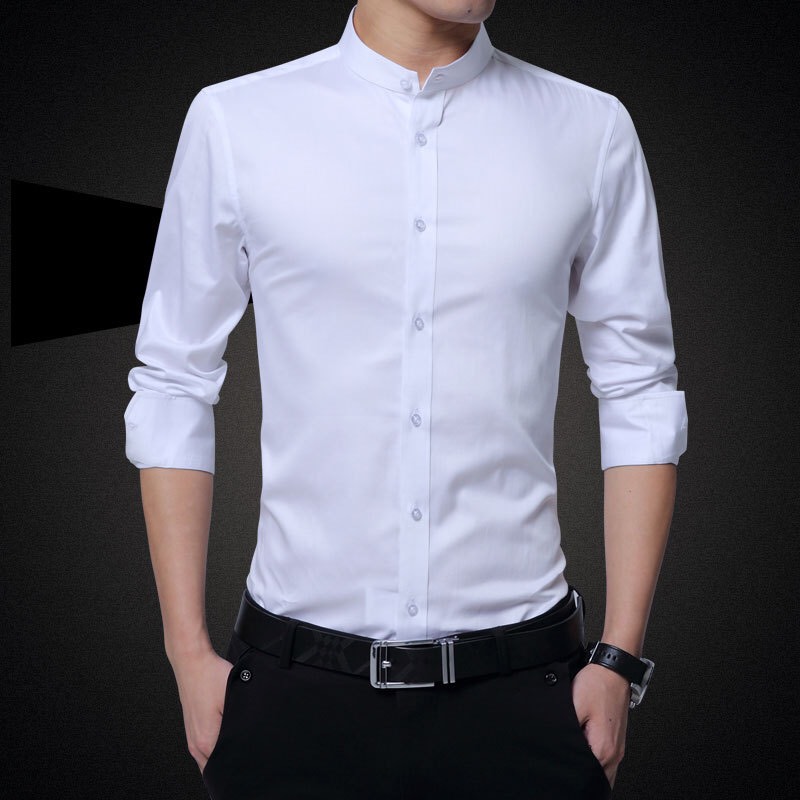 [HCM]áo sơ mi nam cổ trụ dài tay cao cấp