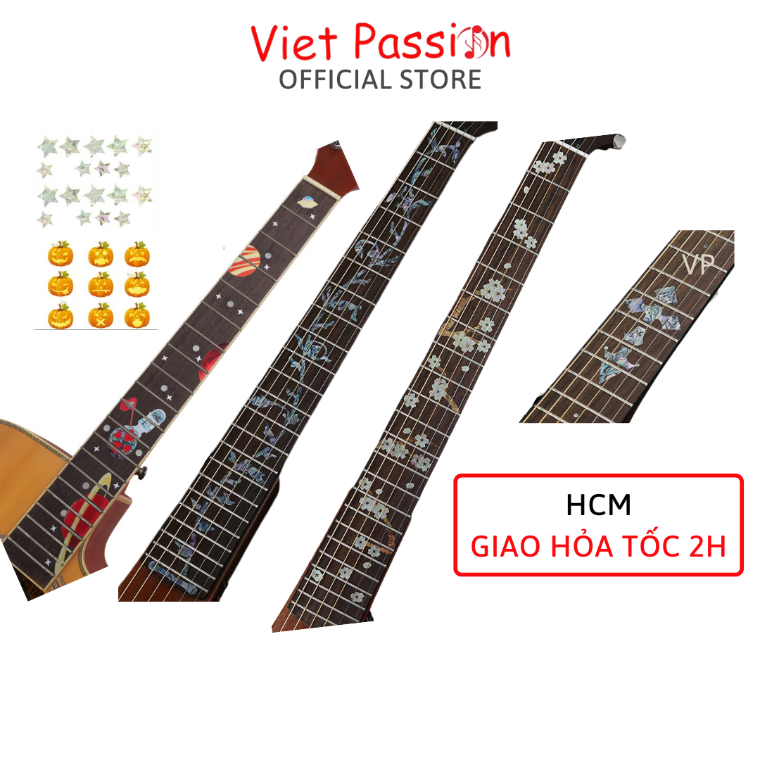 Sticker Miếng dán trang trí cần đàn guitar với 30 mẫu dán Viet Passion HCM