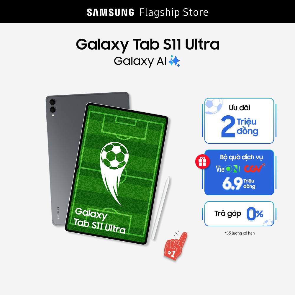 Máy tính bảng Galaxy Tab S11 Ultra, Galaxy AI, S Pen thế hệ mới, Màn hình lớn 14.6"