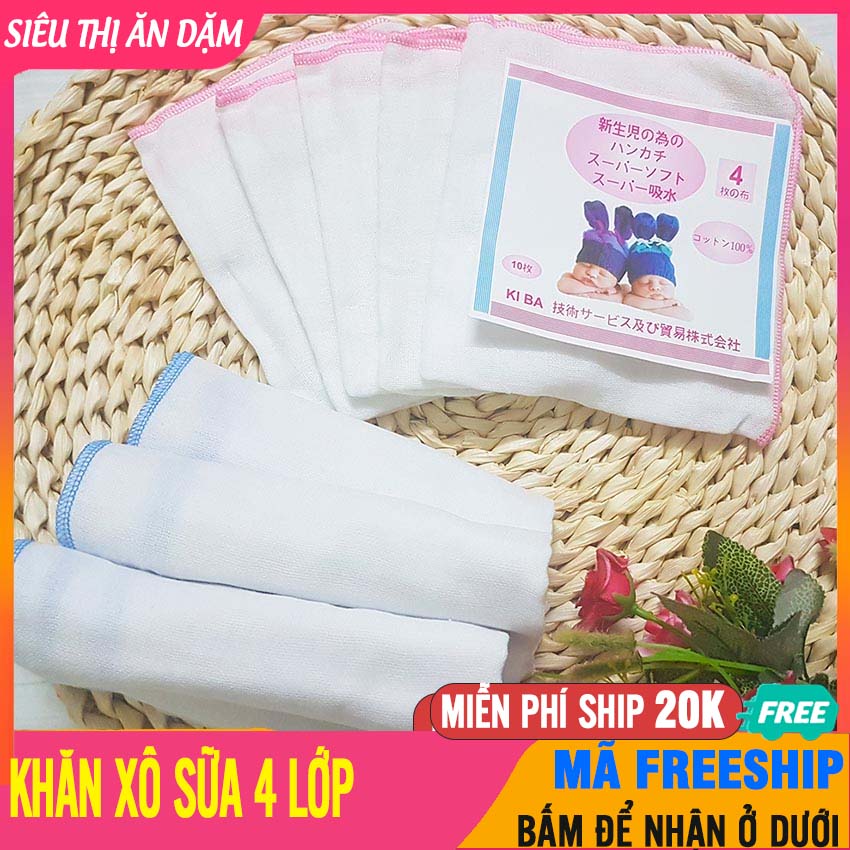 Khăn xô sữa 4 lớp cho bé siêu mềm,100% cotton thấm hút tốt, dịu nhẹ cho da bé - khăn sữa sơ sinh, khăn xô cho bé trai, bé gái, khăn mặt xô baby - siêu thị ăn dặm- khan sua 4 lop - btt00553