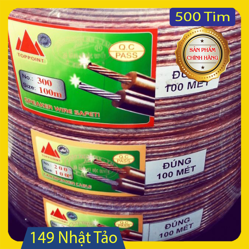 Dây loa 100m/cuộn 100 tim 200 tim 300 tim 400 tim 500 tim hiệu dãy núi