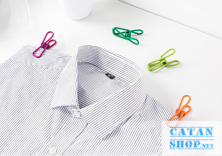 Set 10 Chiếc Kẹp Quần Áo, Tất, Sách Vở Nhiều Màu Đa Năng Thép Không Gỉ Chất Lượng Cao, Siêu Chắc Chắn GD369-KepColor-10