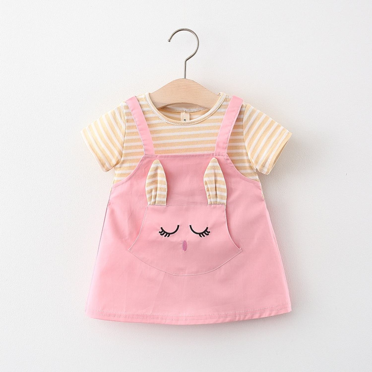 Đầm yếm bé gái kẻ sọc dễ thương, váy cho bé gái từ 8-14kg Easy Baby