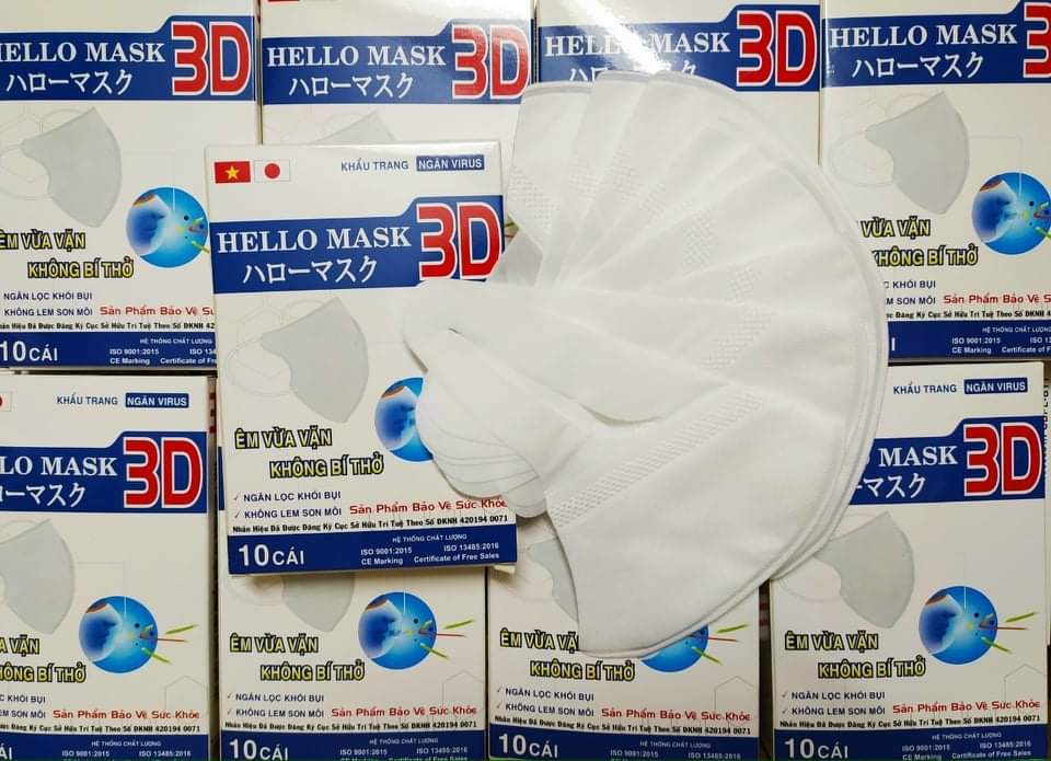 COMBO 5 HỘP Khẩu trang 3D  Mask kháng khuẩn cao cấp (HỘP 10 CÁI)  màu trắng Thành Phát