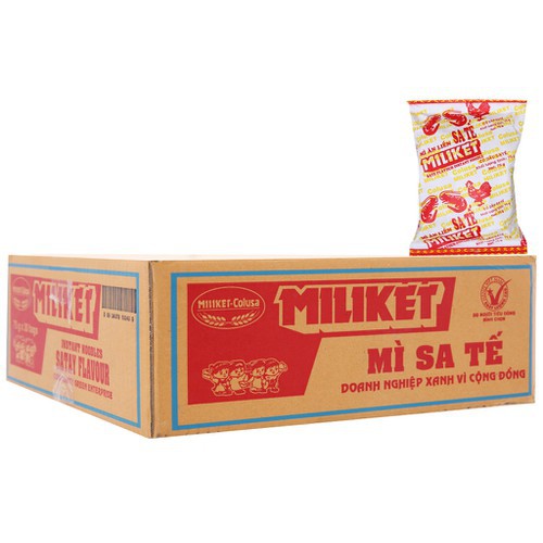 Thùng 30 gói mì miliket giấy sa tế