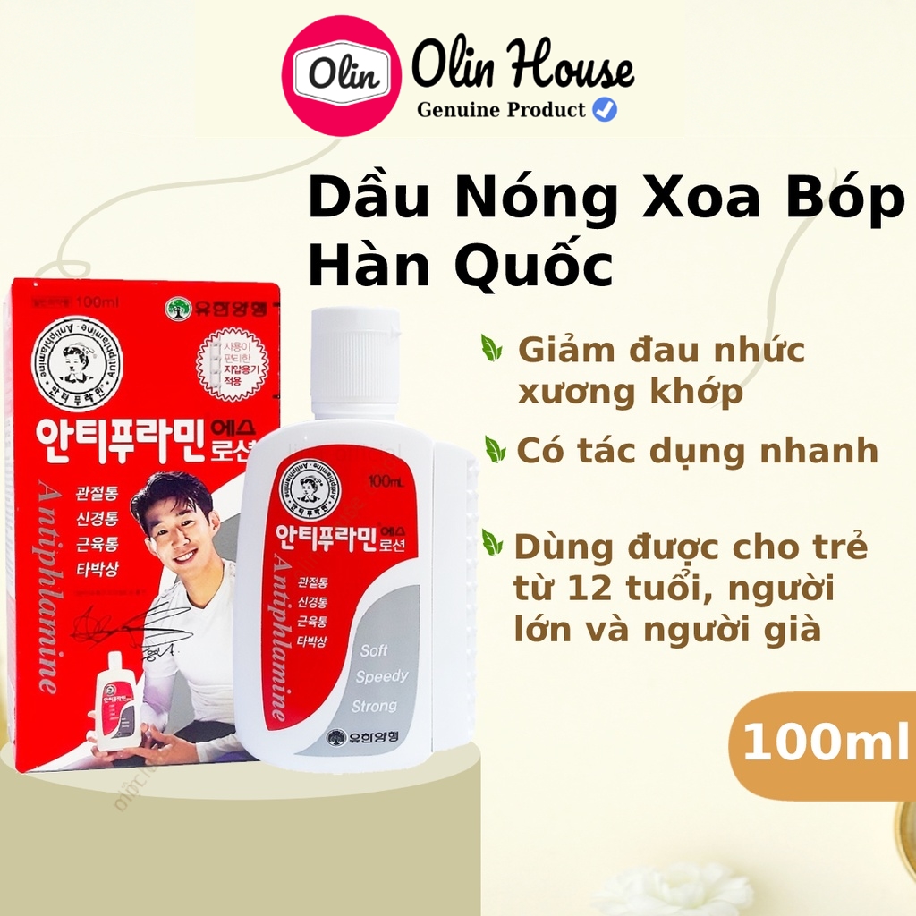 Dầu nóng xoa bóp Hàn Quốc Chính Hãng Antiphlamine 100ml - Olin House