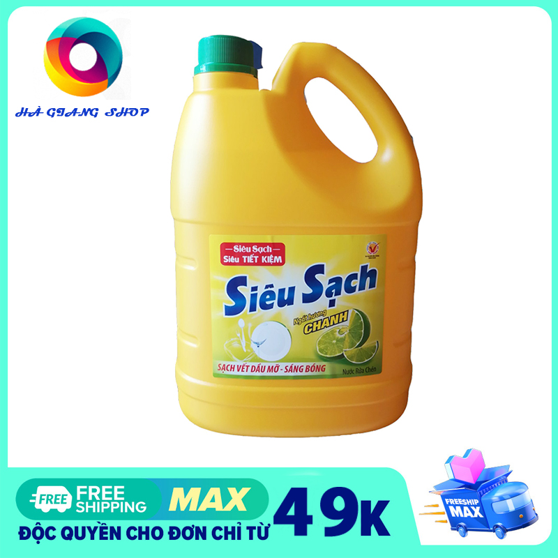 Nước rửa chén Lix Siêu sạch hương Chanh can 3.6kg