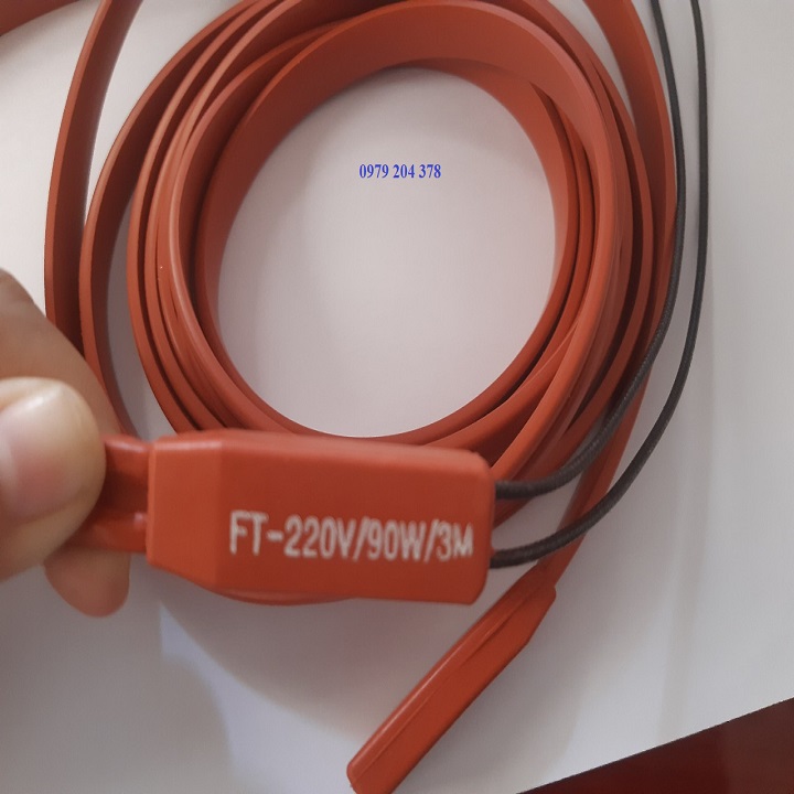 [HCM]dài 3 mét-220V-90W Điện trở silicone Hàn Quốc dạng dẹp  xả cửa kho lạnh ủ sấy tỏi đen