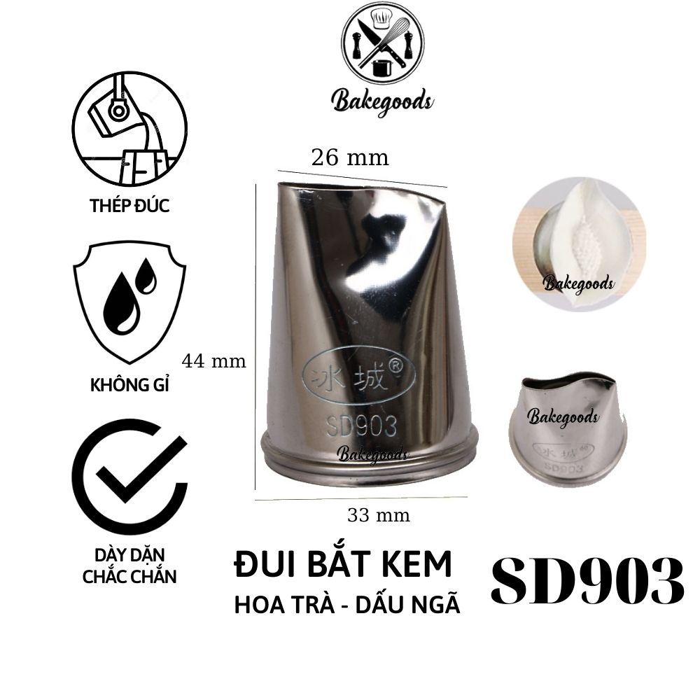 Đui hoa trà SD903, Đuôi bắt hoa trà, đui dấu ngã cánh mỏng trang trí bánh bằng thép không gỉ dày dặn, cứng cáp