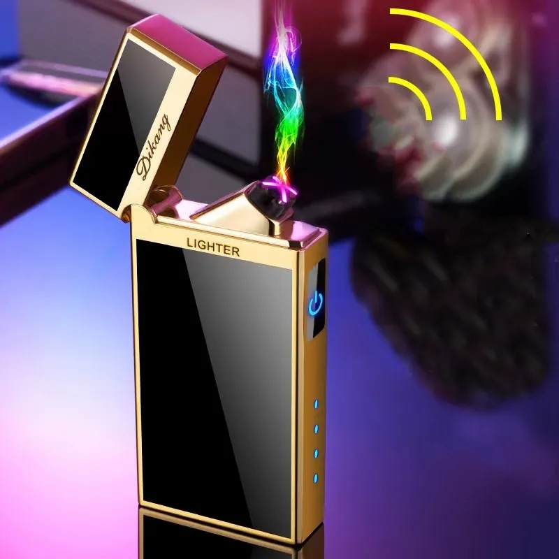 [HCM] Bật lửa điện, hộp quẹt điện cảm ứng 4 tia plasma mở nắp phát tiếng vang đing đong chống gió cực tốt - kèm dây sạc và hộp đựng sang trọng