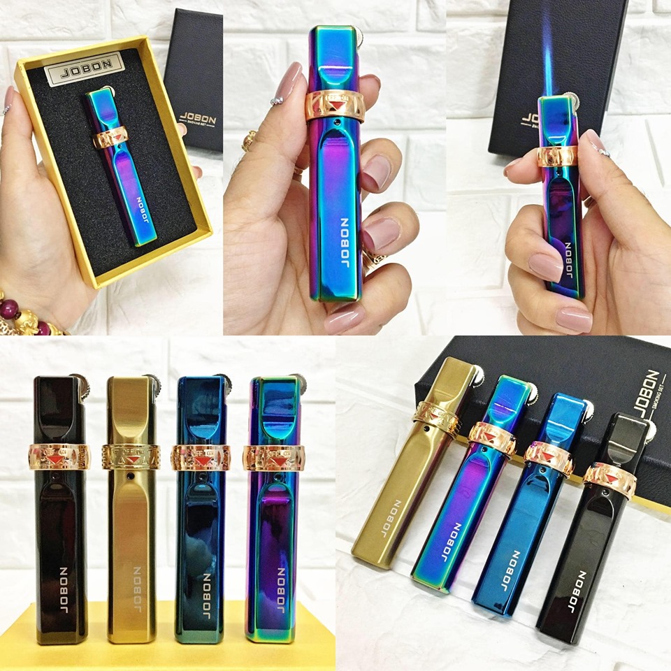 [ Hàng Cao Cấp ] Bật lửa hột quẹt khè ga đá JOBON  633 tiện dụng có hộp kèm nhẫn  kiểu dáng độc lạ
