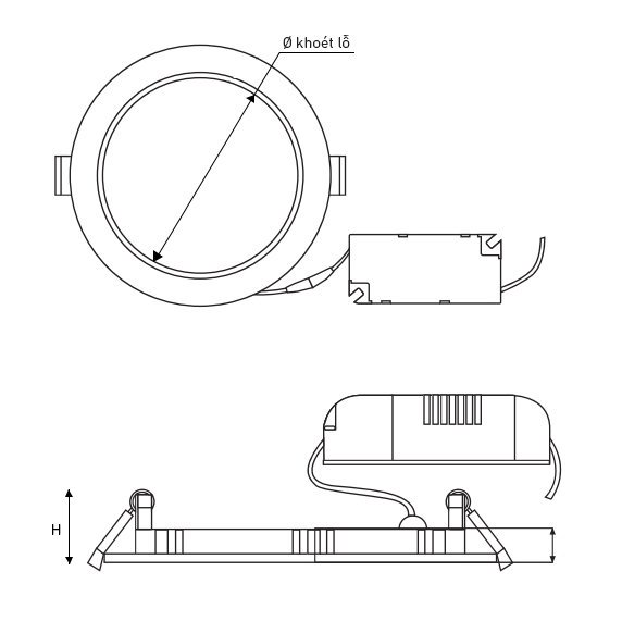 [HCM]Đèn Led Downlight âm trần Nanoco 6w NSD0661 ánh sáng trắng khoét lổ 110mm