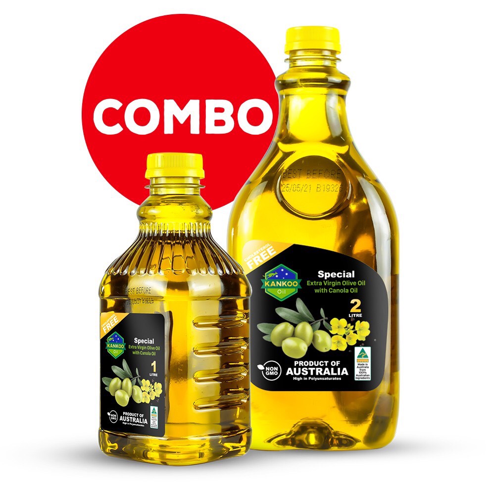 Combo dầu ăn oliu hạt cải nhập khẩu Úc nhãn hiệu Kankoo