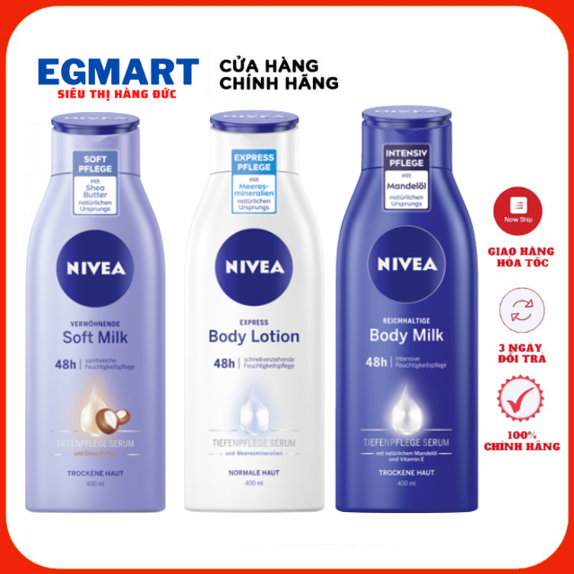 Sữa dưỡng thể nivea phục hồi dưỡng trắng da, dưỡng ẩm chuyên sâu-nội địa đức