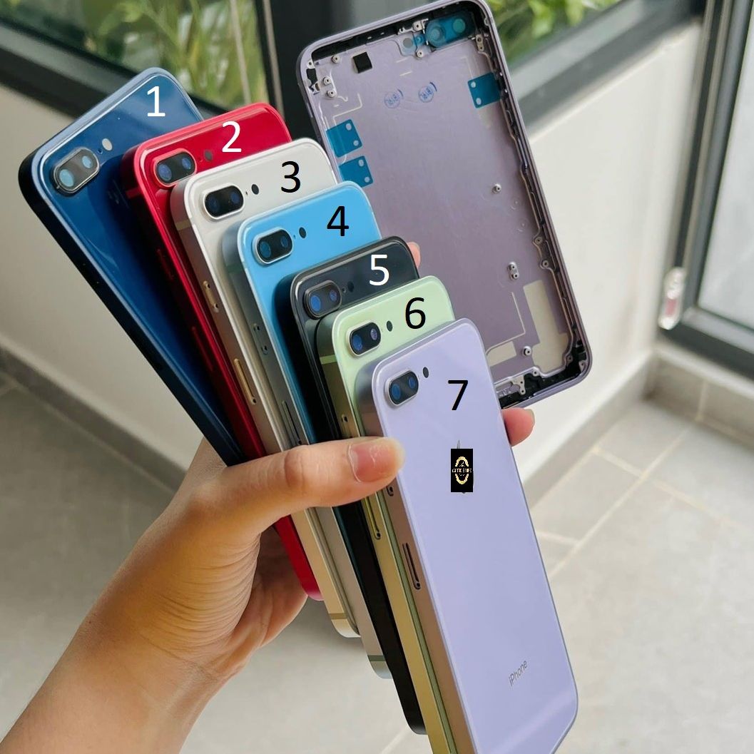 Vỏ vuông thay thế điện thoại 7Plus lưng kính chuẩn đẹp