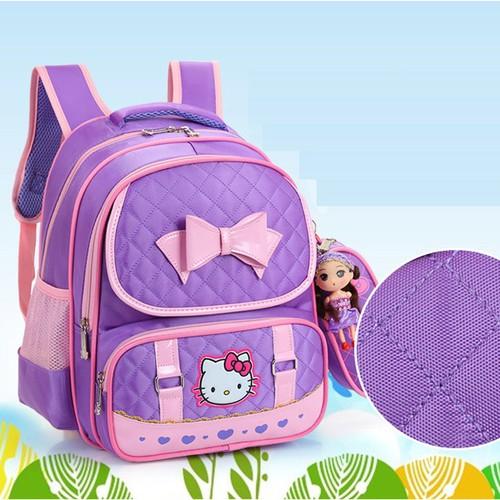 Balo đi học Balo cho bé gái cao cấp thiết kế mèo Kitty chống gù lưng