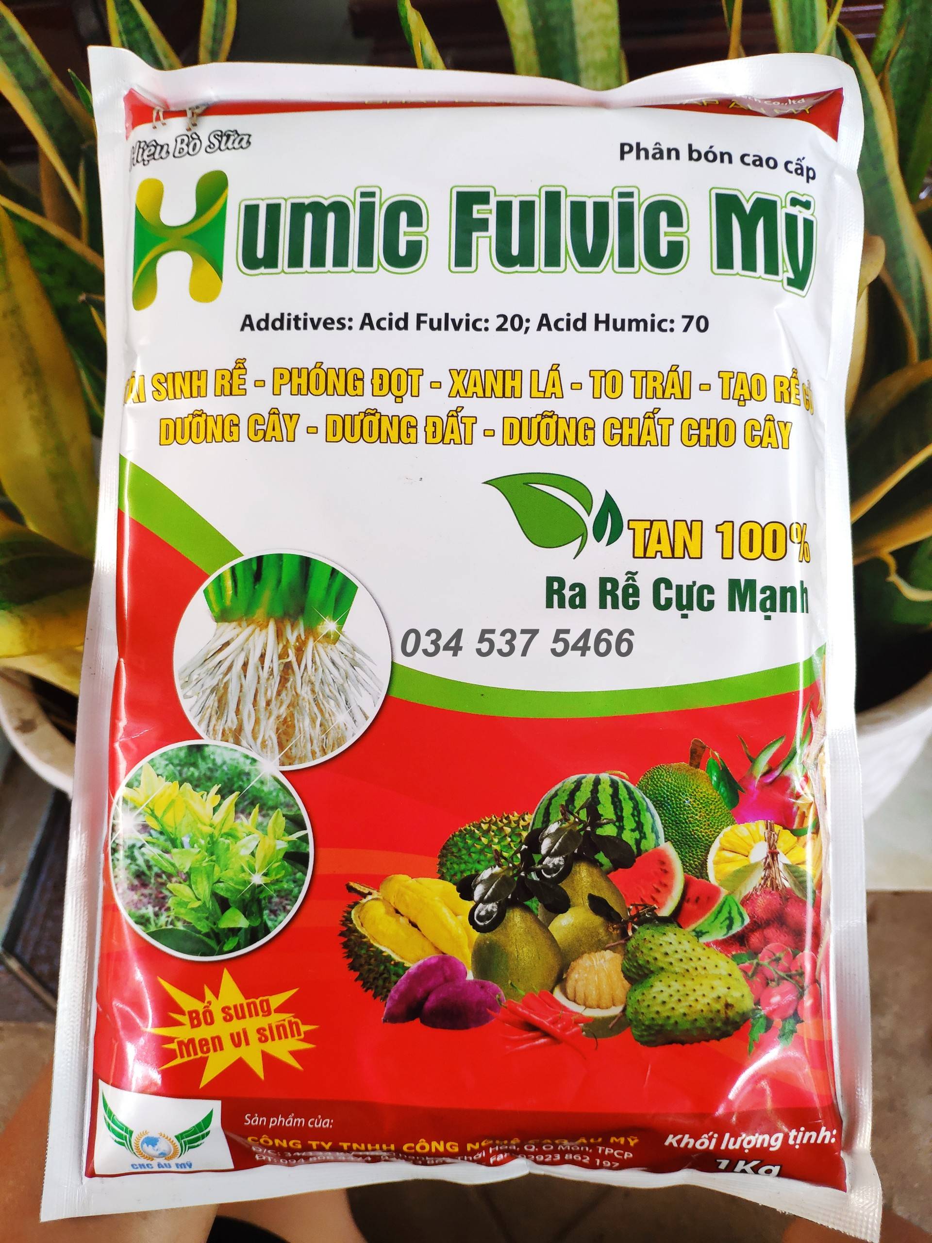 Humic Fulvic 1KG - Phân bón cao cấp Ra rễ cực mạnh, cải tạo đất, Hạ phèn, Giải độc hửu cơ, giảm m
