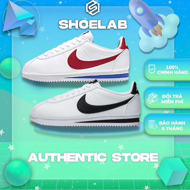 Giày Nike Cortez real cổ điển màu trắng đỏ nam nữ