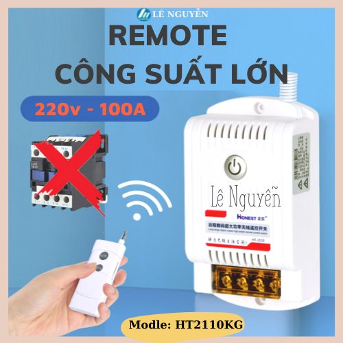 Công tắc điều khiển từ xa 1Km HONEST 2210-KG1 100A/220V bật tắt máy bơm động cơ công suất lớn có chứ năng học lệnh ổ cắm điều khiển từ xa công tắc không dây công tắc điện thông minh