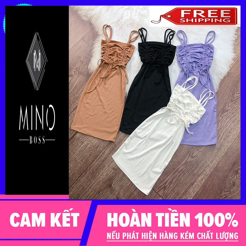 ĐẦM RÚT DÂY 2 BÊN, đầm body, đầm 2 dây, Mino Boss