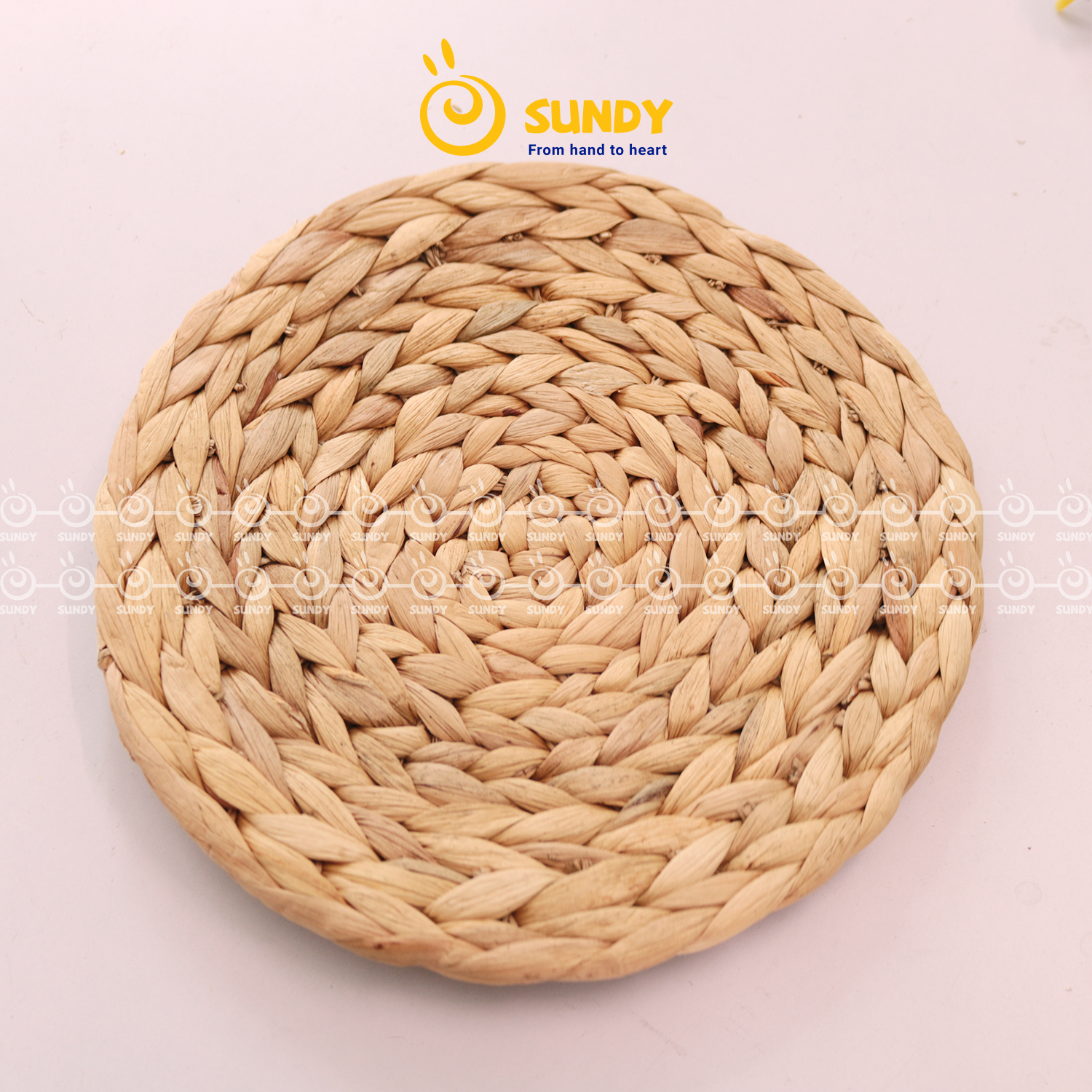 Thảm lục bình Thảm cói Tròn Vintage, Lót ly, Lót bình hoa, Trang trí