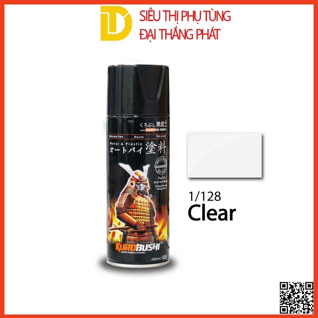 Sơn Samurai sơn Phủ 1/128 MÀU TRONG sơn xịt xe máy HOT SALE