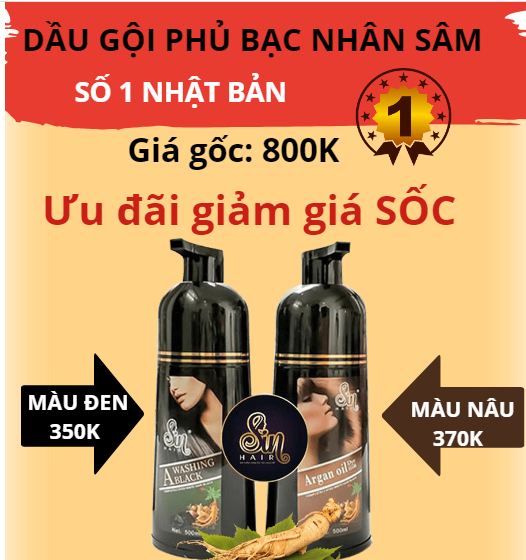 [HCM]Dầu gội phủ bạc nhân sâm Sin Hair