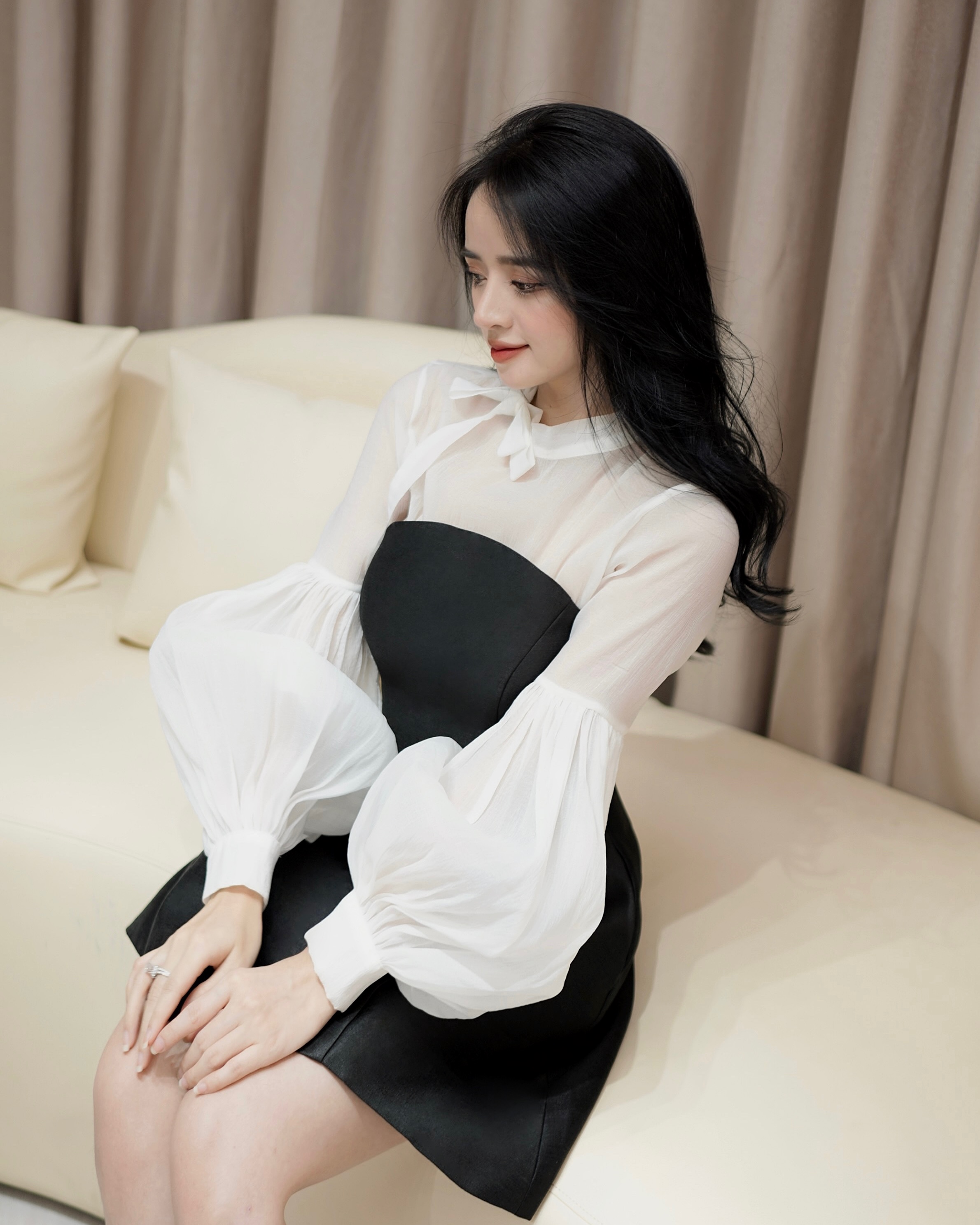 Kally dress & kally top - váy cúp ngực và áo voan tay bồng