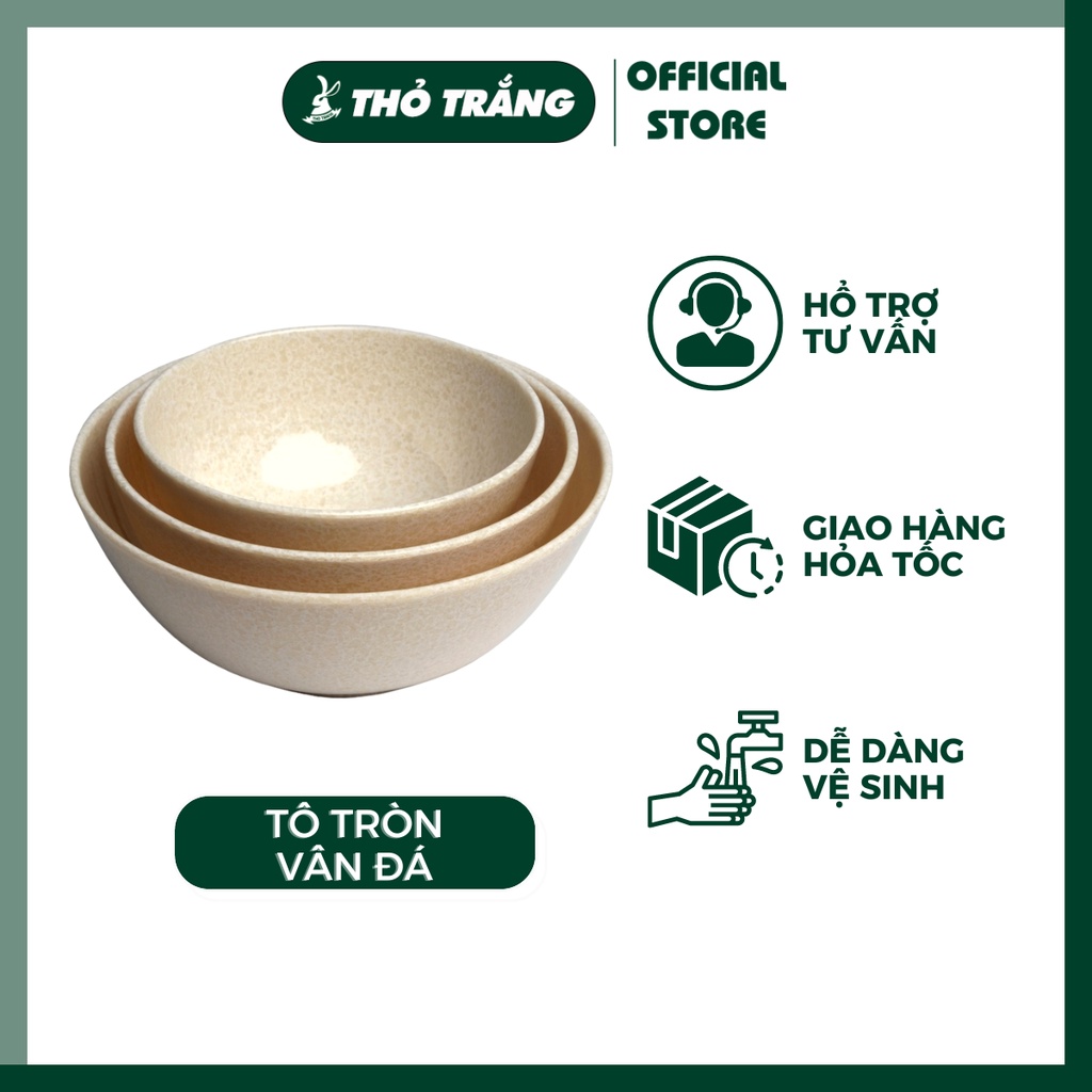 Tô Tròn Ăn Cơm Đựng Bún Mì Phở Vân Đá Nhựa Melamine Cao Cấp Fataco Việt Nam Đủ Size