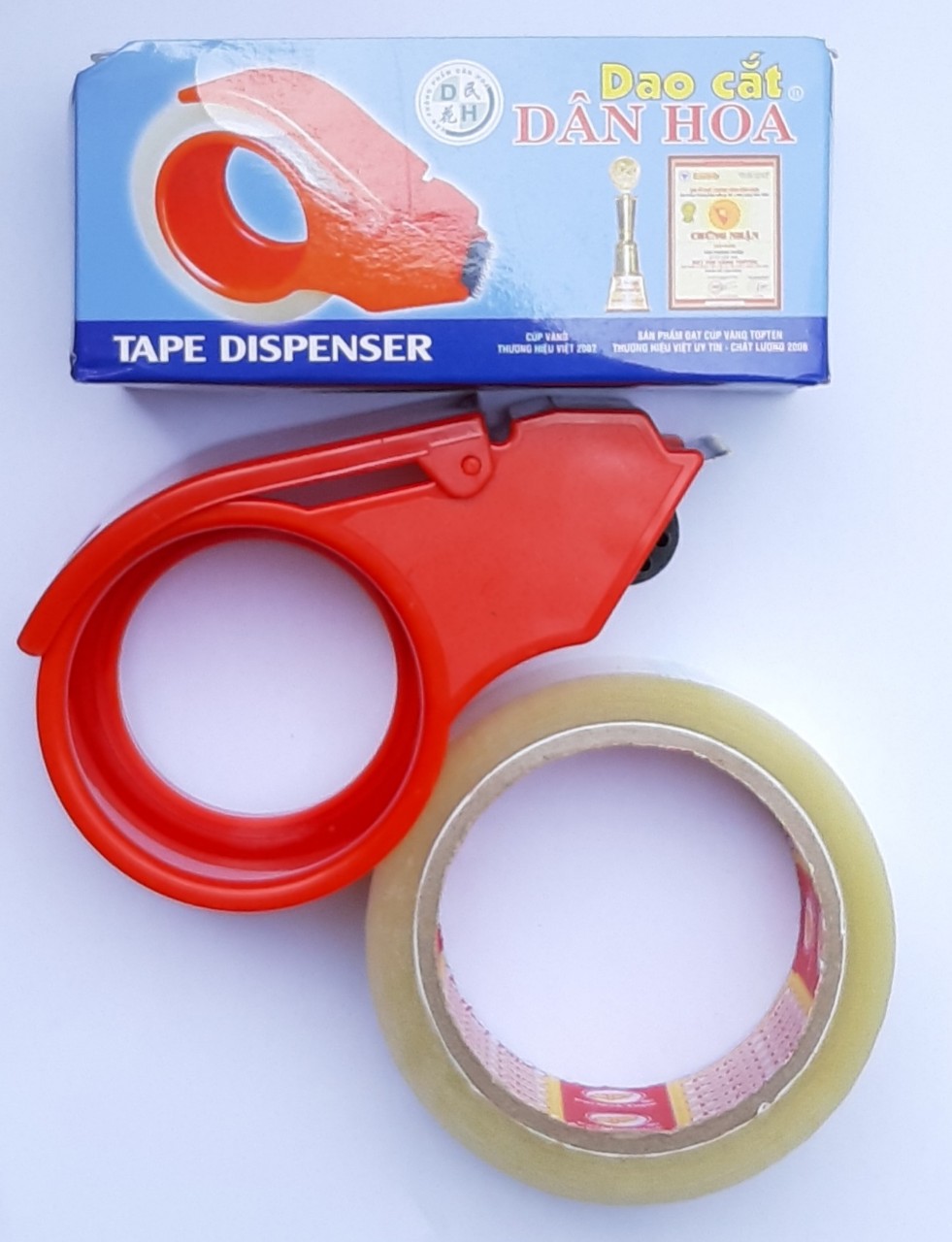 Combo Dụng cụ cắt dán băng keo và 1 cuộn băng keo 150 Yard DÂN HOA