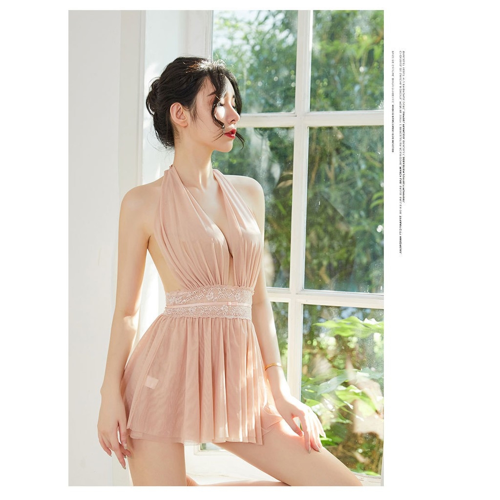 🌌tặng kèm quần chíp🌌 váy ngủ,đầm ngủ thắt eo cổ v khoét sâu quyến rũ st098 sexy